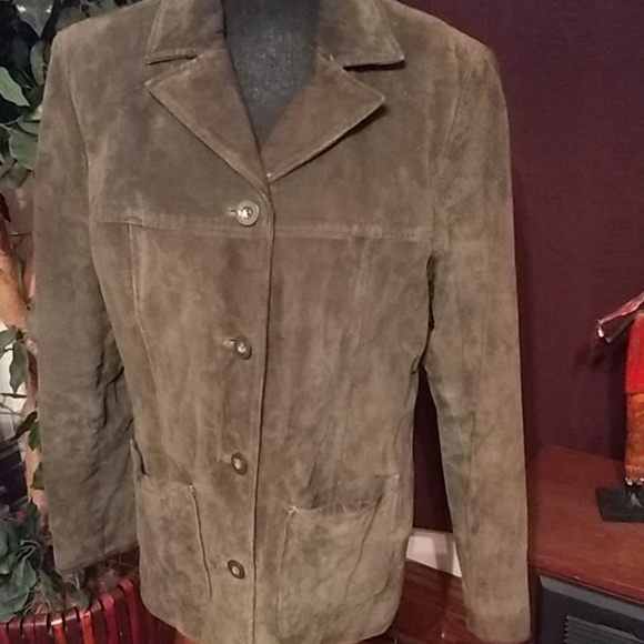 Army green suede coat - Picture 2 of 3